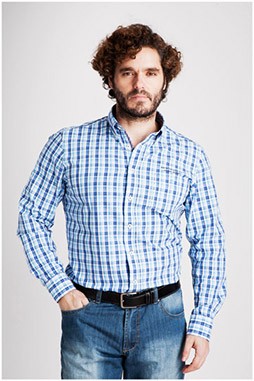 Camisas, Sport Manga Larga, 106918, CELESTE