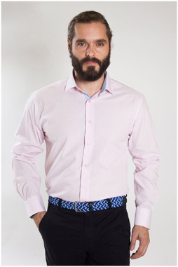 Camisas, Vestir Manga Larga, 107324, ROSA