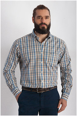 Camisas, Sport Manga Larga, 107856, BEIGE