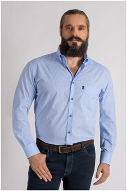 Camisas, Sport Manga Larga, 109431, CELESTE