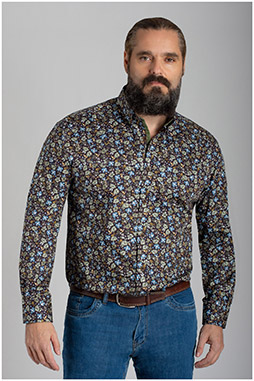 Camisas, Sport Manga Larga, 110423, MARRON
