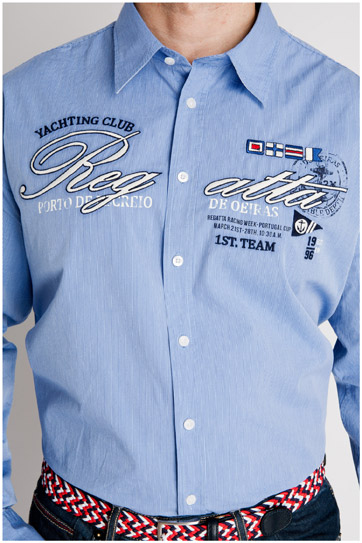 Camisas, Sport Manga Larga, 107008, CELESTE