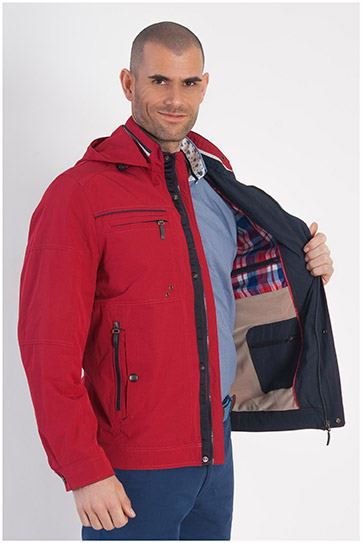 Abrigo, Parkas y Chalecos Finos, 107895, GRANATE