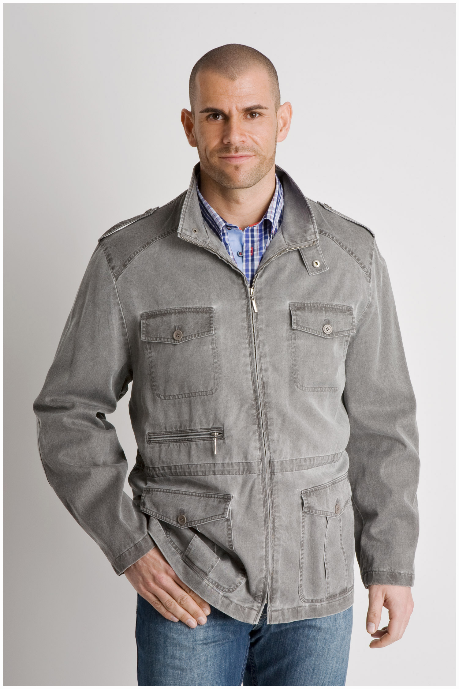 Abrigo, Parkas y Chalecos Finos, 104331, GRIS MEDIO | Zoom