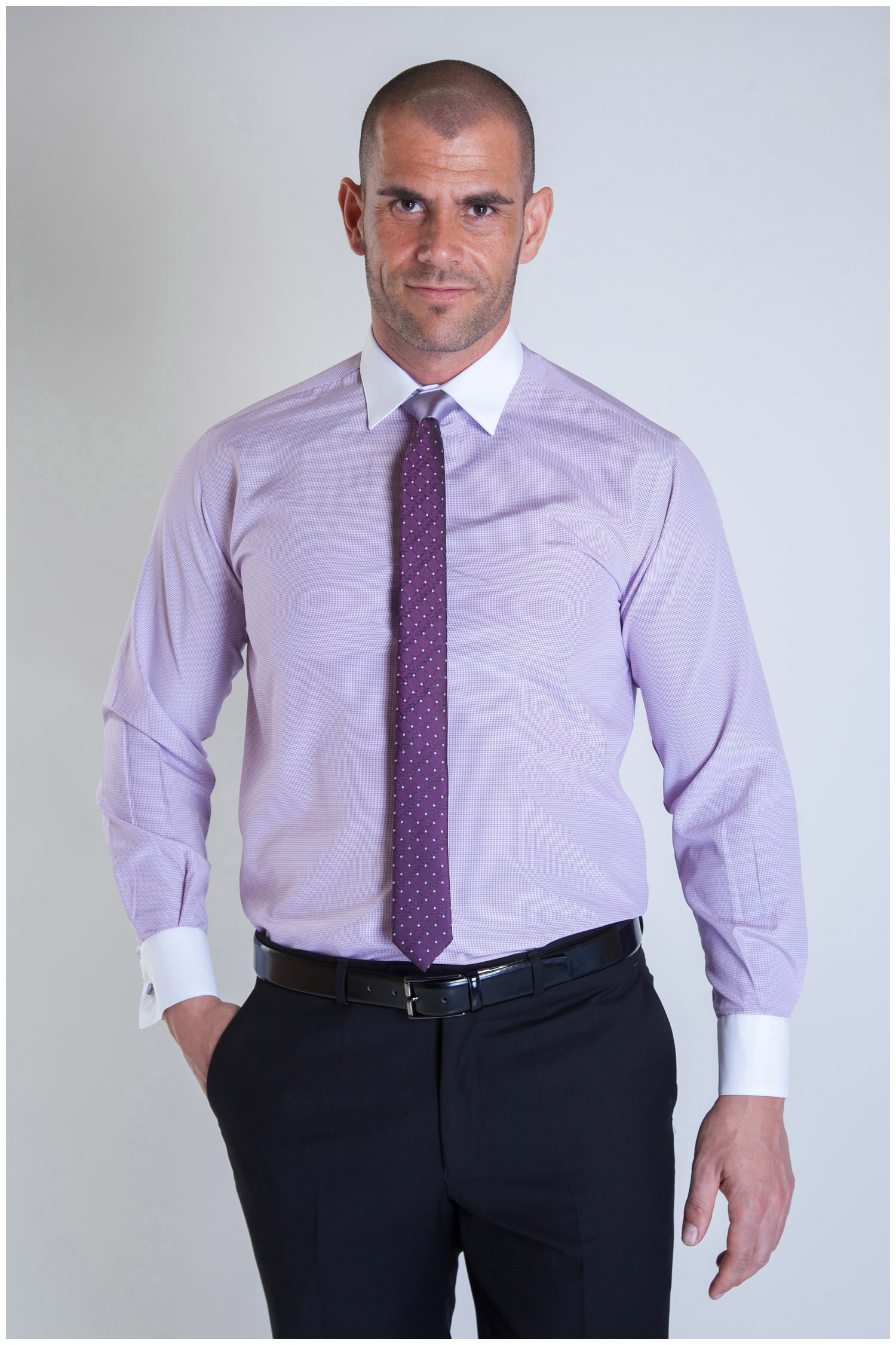 camisa malva hombre