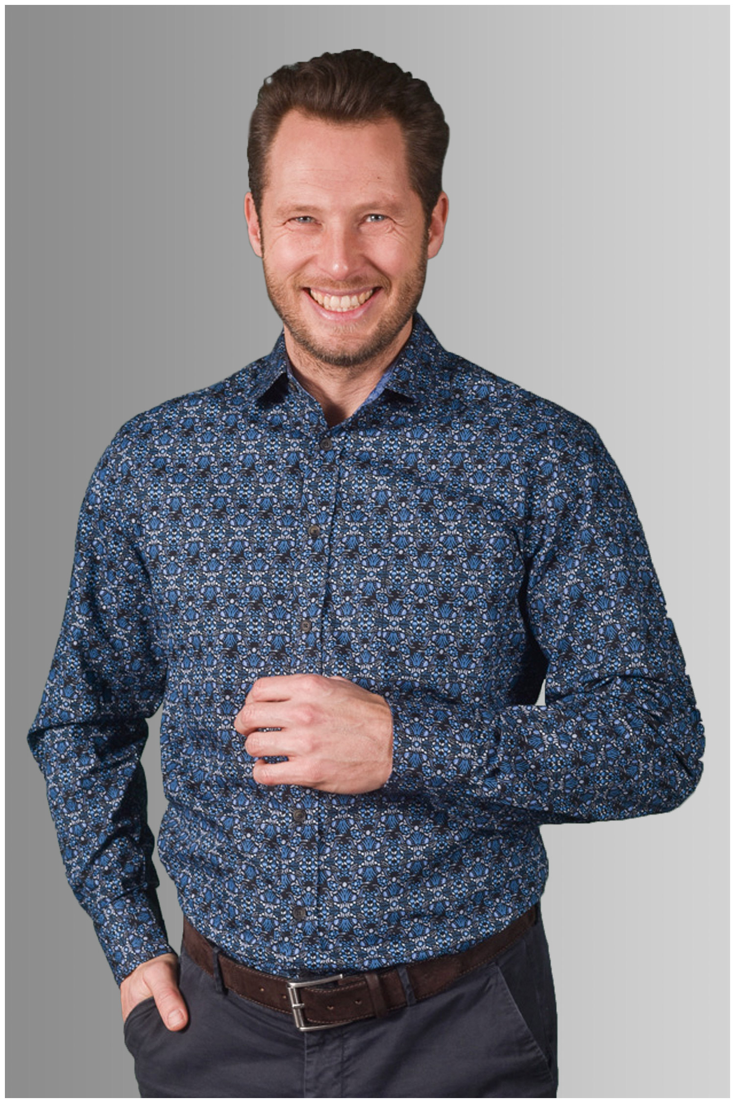 Camisas, Sport Manga Larga, 109902, MARINO | Zoom