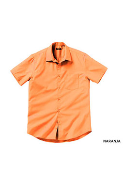 Camisas, Vestir Manga Corta, 104227, NARANJA