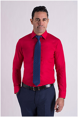 Camisas, Vestir Manga Larga, 106940, ROJO