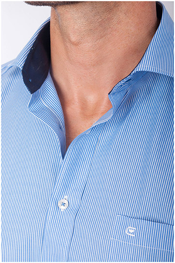 Camisas, Vestir Manga Larga, 108152, CELESTE