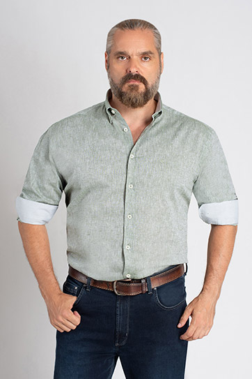 Camisas, Sport Manga Larga, 112628, KAKI