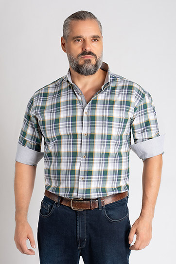 Camisas, Sport Manga Larga, 113070, VERDE