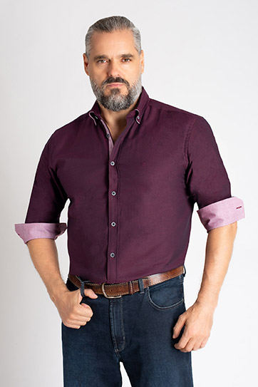 Camisas, Sport Manga Larga, 113073, GRANATE