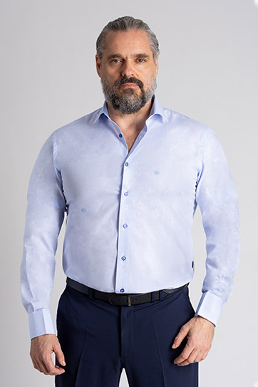Camisas, Vestir Manga Larga, 113297, CELESTE