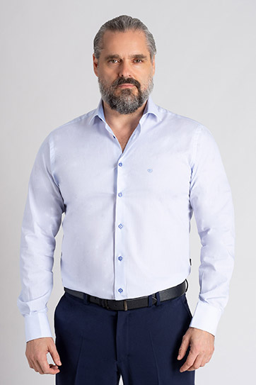 Camisas, Vestir Manga Larga, 113298, CELESTE