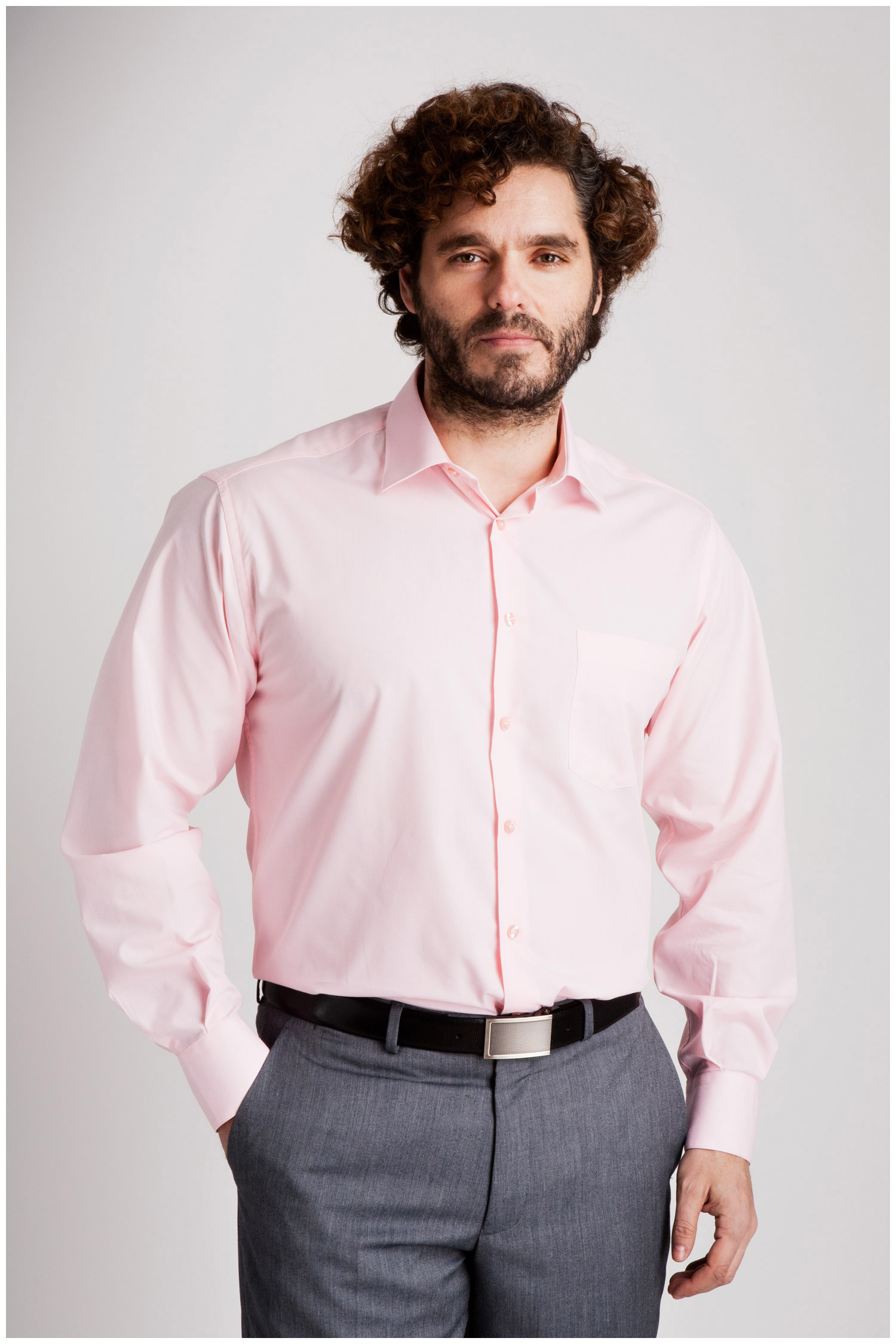 Camisas, Vestir Manga Larga, 104226, ROSA | Zoom