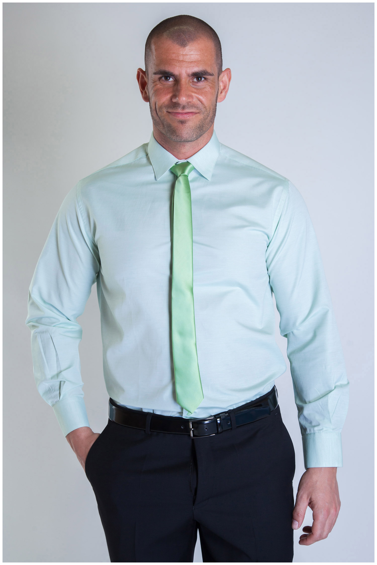 Camisas, Vestir Manga Larga, 107332, VERDE | Zoom