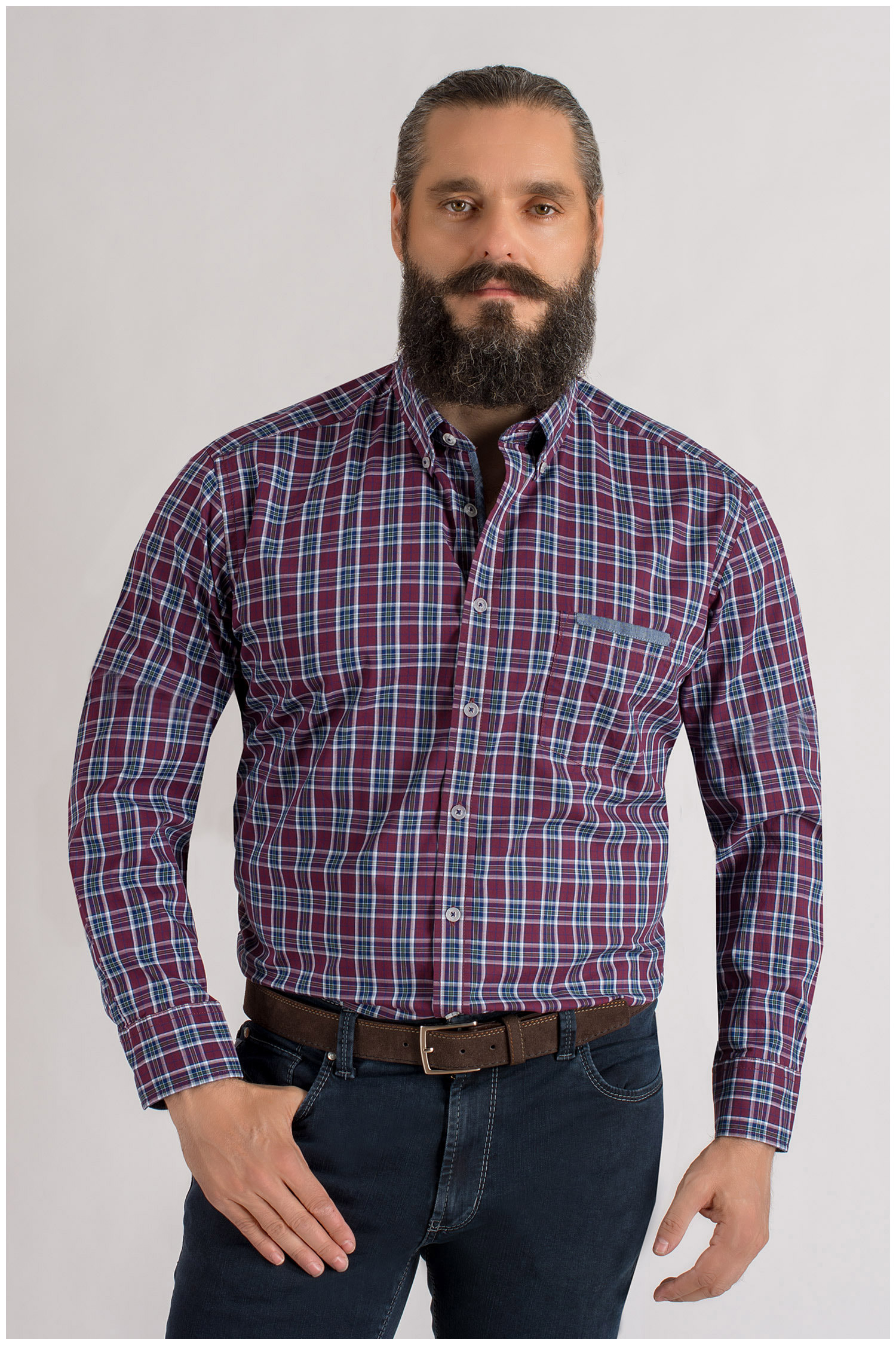 Camisas, Sport Manga Larga, 109398, GRANATE | Zoom