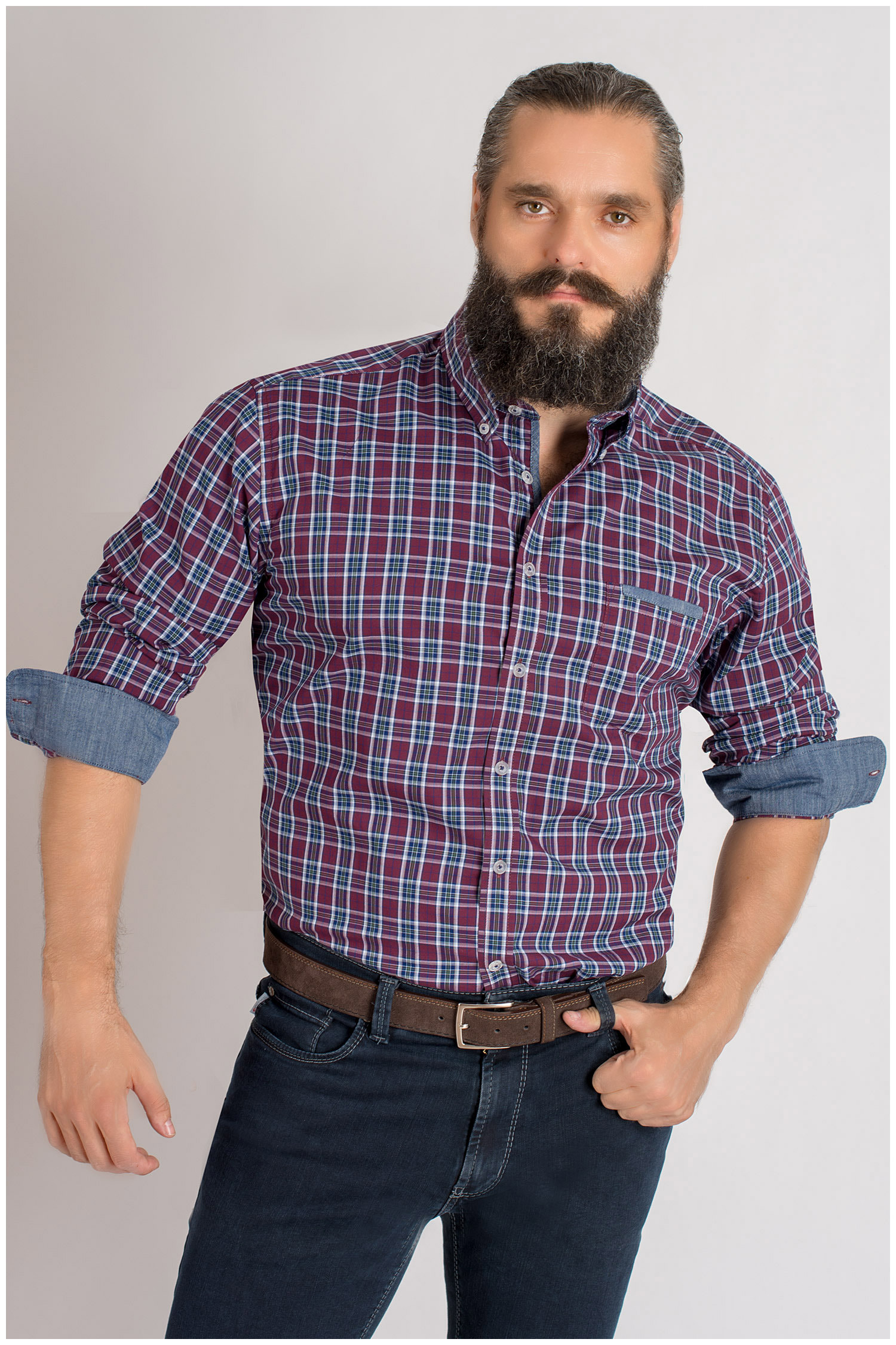 Camisas, Sport Manga Larga, 109398, GRANATE | Zoom