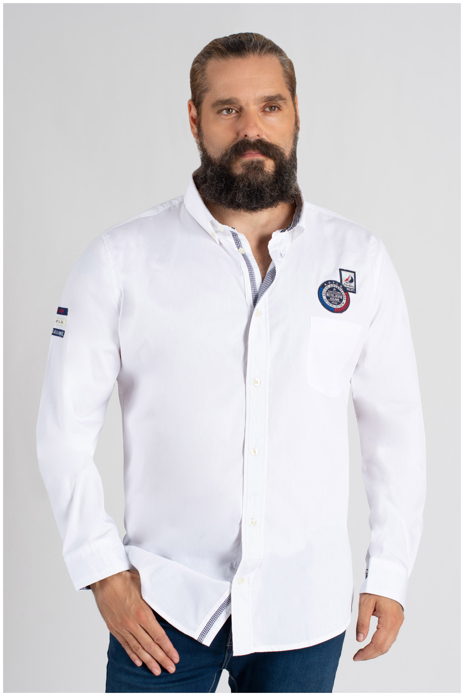 Camisas, Sport Manga Larga, 109796, BLANCO | Zoom