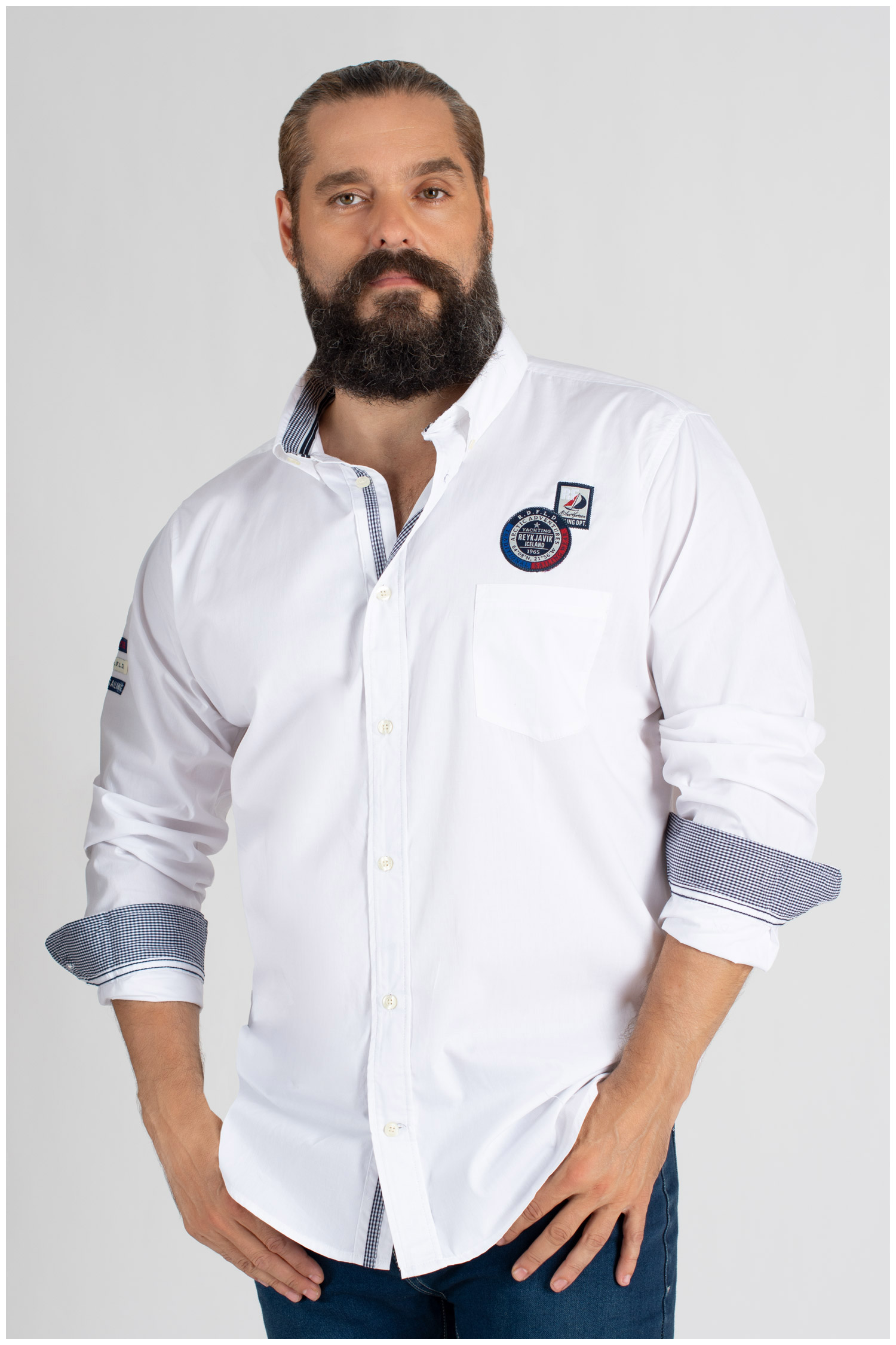 Camisas, Sport Manga Larga, 109796, BLANCO | Zoom