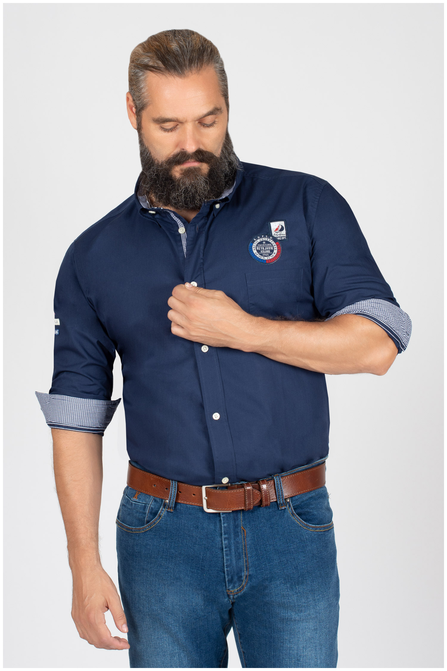 Camisas, Sport Manga Larga, 109796, MARINO | Zoom