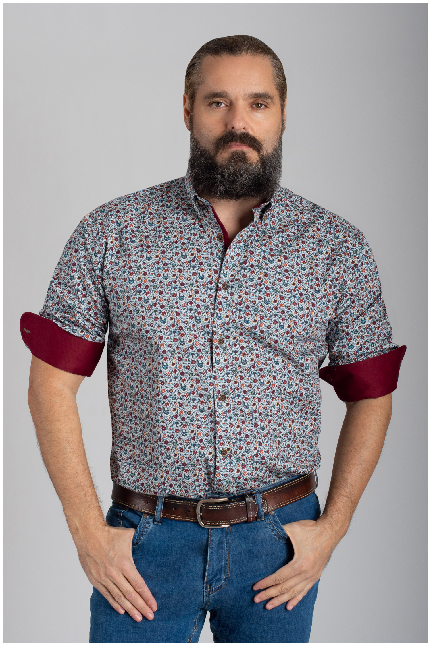 Camisas, Sport Manga Larga, 110423, BEIGE | Zoom