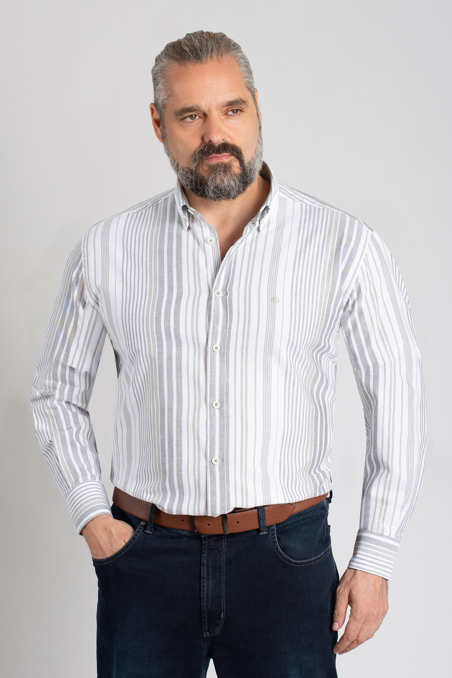 Camisas, Sport Manga Larga, 112866, TIERRA | Zoom