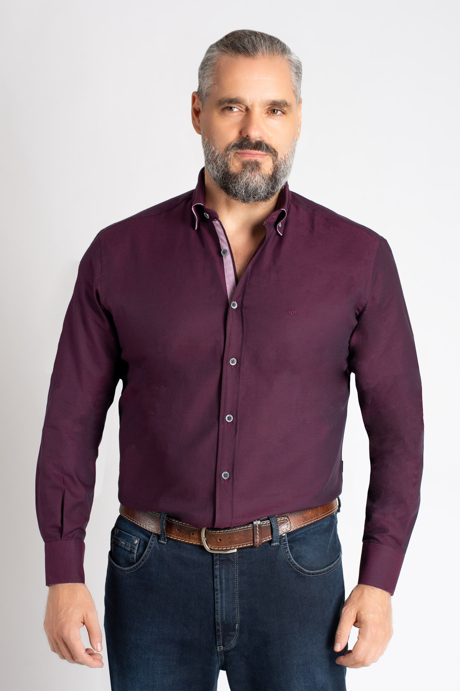 Camisas, Sport Manga Larga, 113073, GRANATE | Zoom