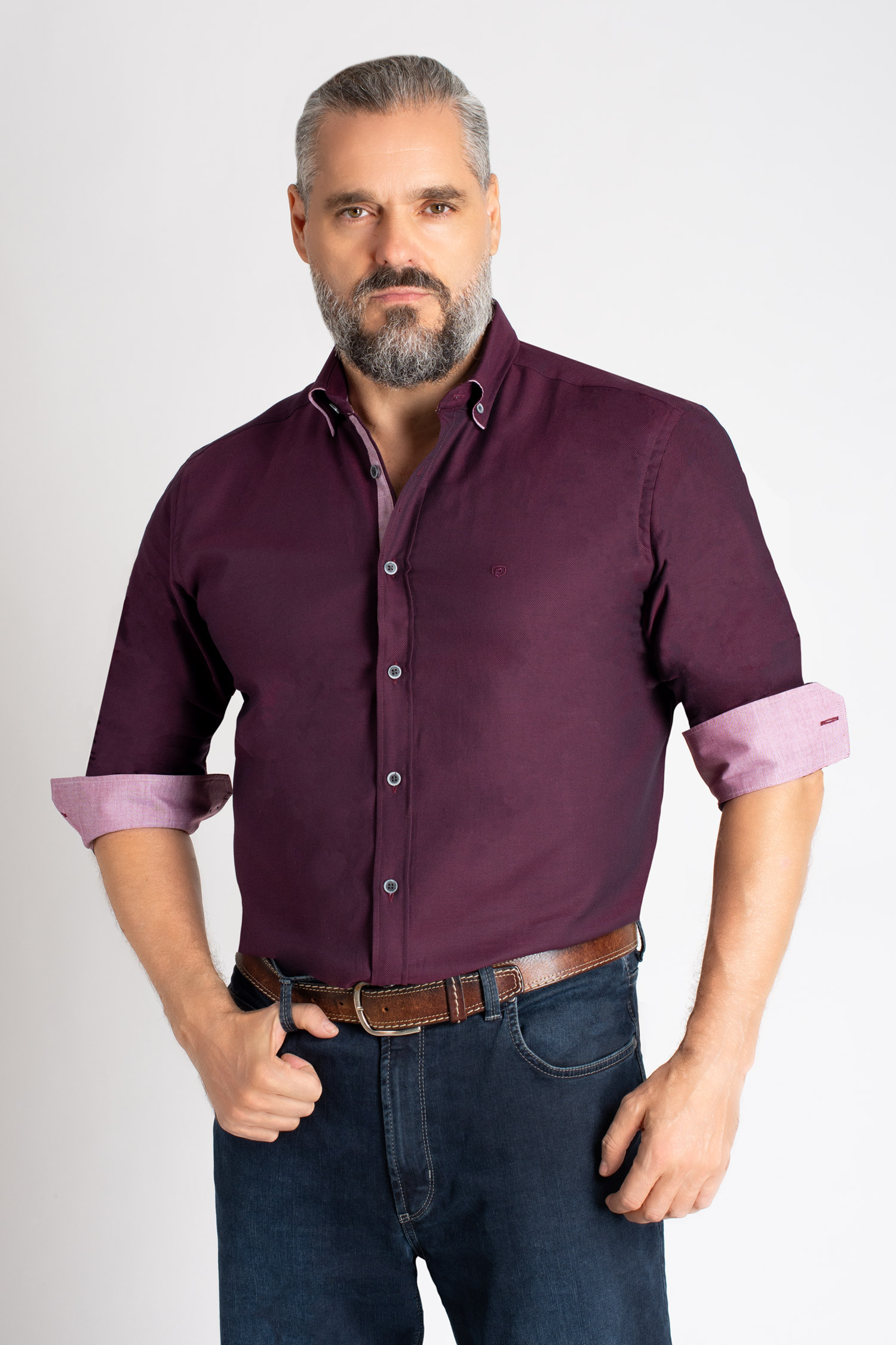 Camisas, Sport Manga Larga, 113073, GRANATE | Zoom