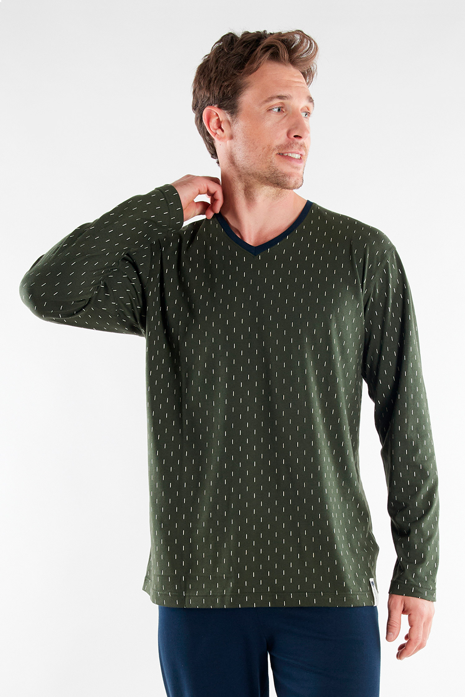 Homewear, Pijama M. Larga, 113095, OLIVA | Zoom