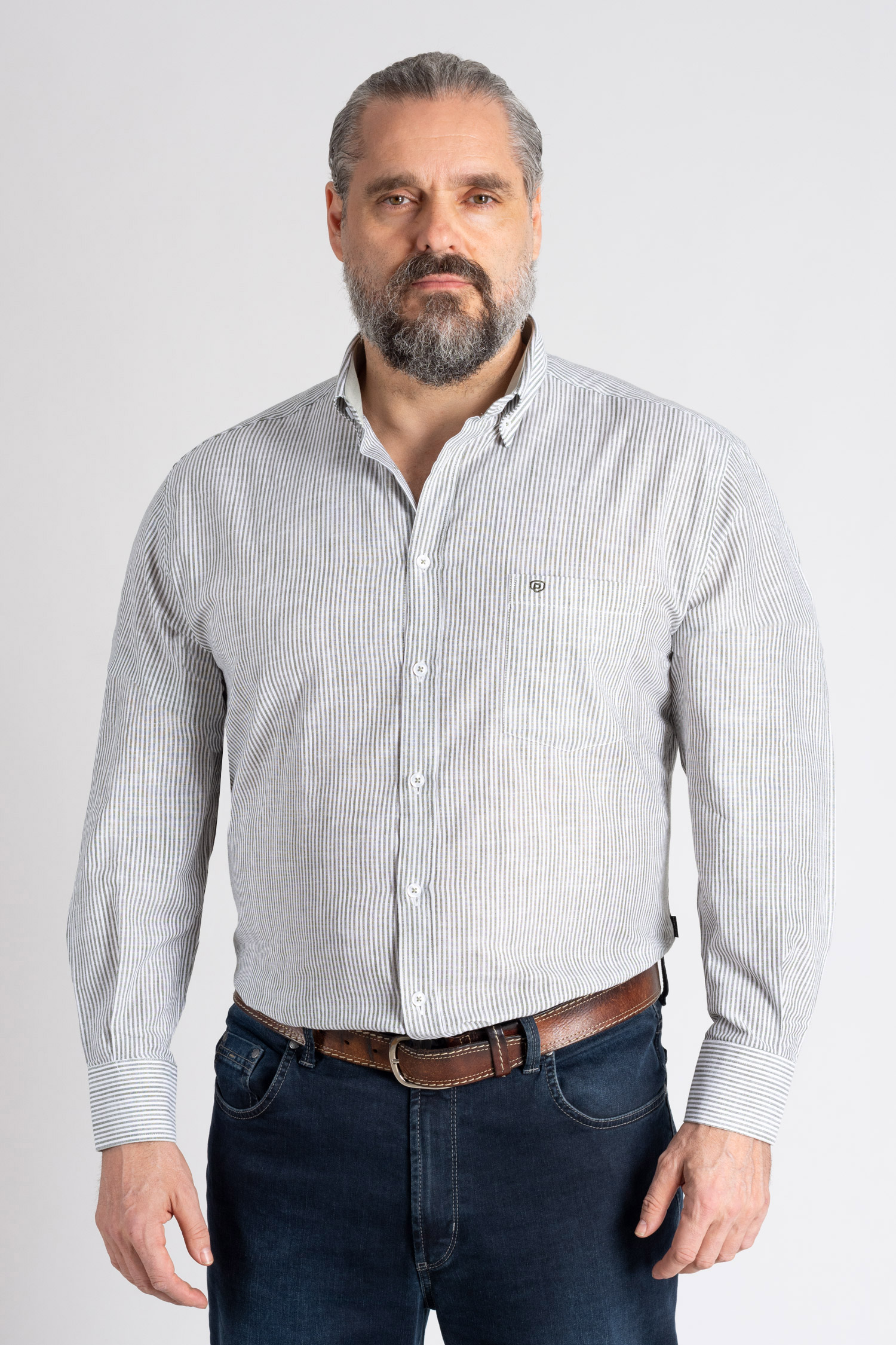 Camisas, Sport Manga Larga, 113300, OLIVA | Zoom
